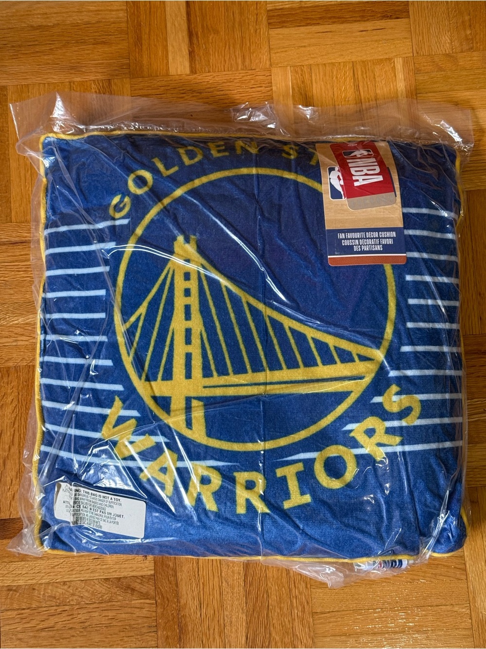 NBA Golden State Warriors Blue and Yellow Decorative Pillow
